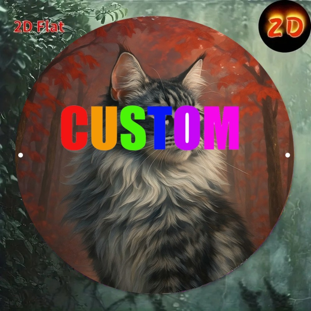 Home Decor Cat - 2D Flat Custom Round Vintage Cat