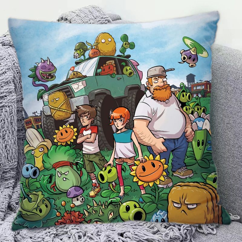Plants Vs. Zombies Cute Cartoo - Decorative Throw Pillow ulasan dan harga