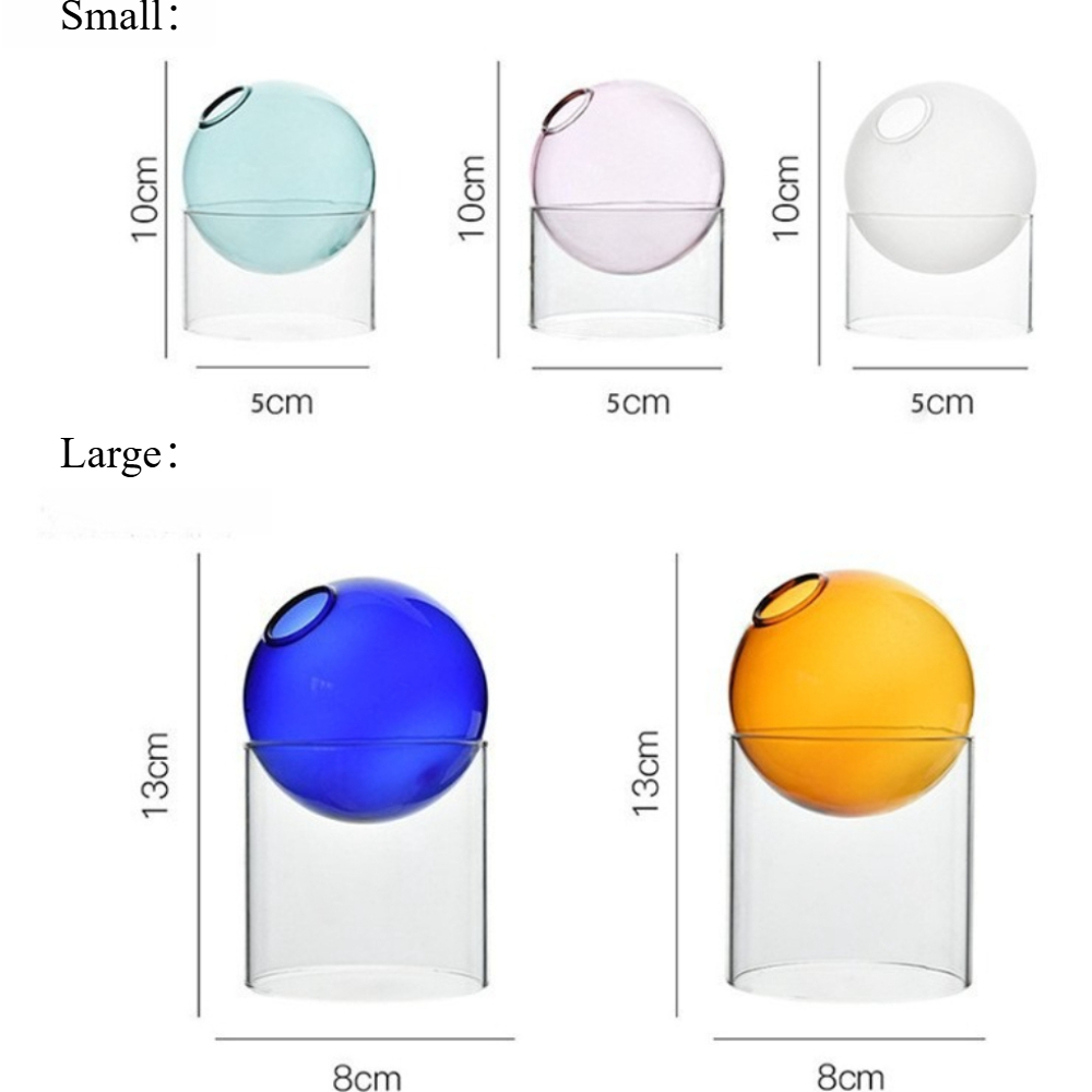 Nordic Colored Glass Vase Roun - Glass Vase Nordic ulasan dan harga