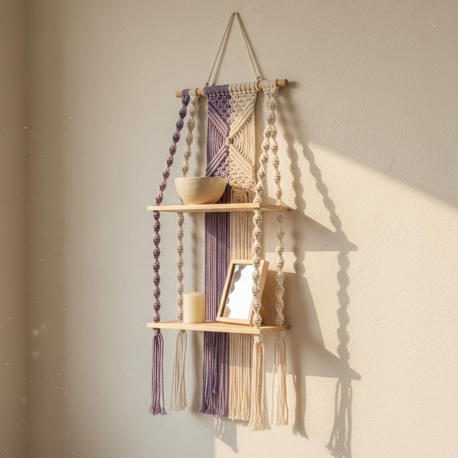 Boho Wall Hanging Shelf Easy t - Macrame Wall Hanging ulasan dan harga