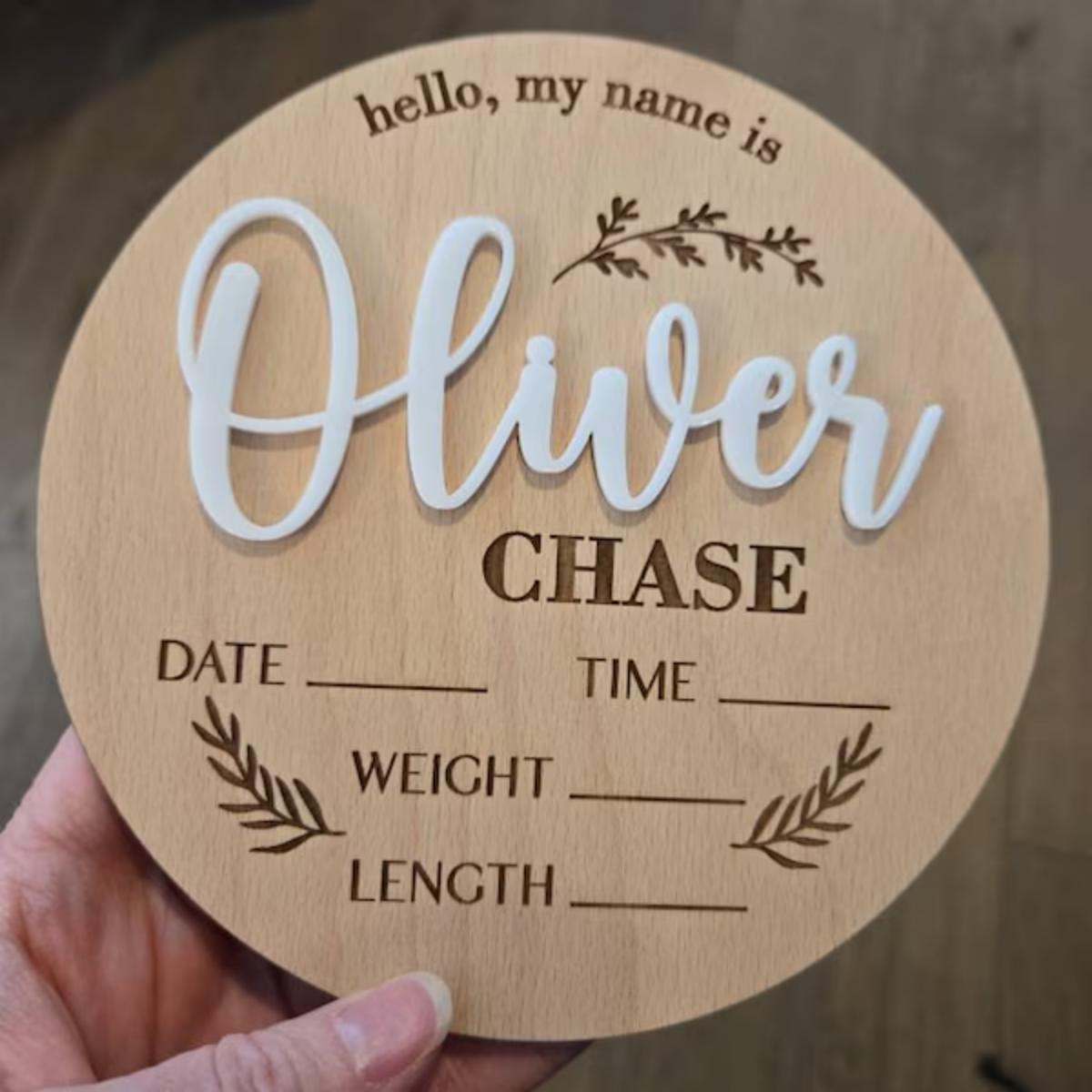 1Pc Custom Baby Announcement S - Home Decor Xmas ulasan dan harga