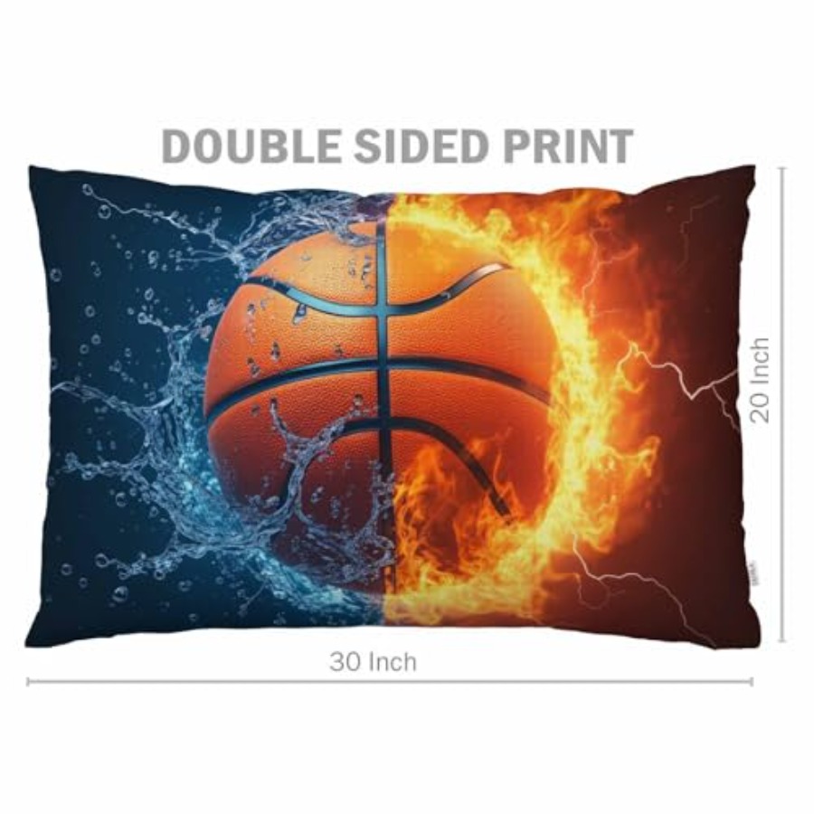 Throw Pillow Cover Fire and Ic - Decorative Throw Pillow ulasan dan harga