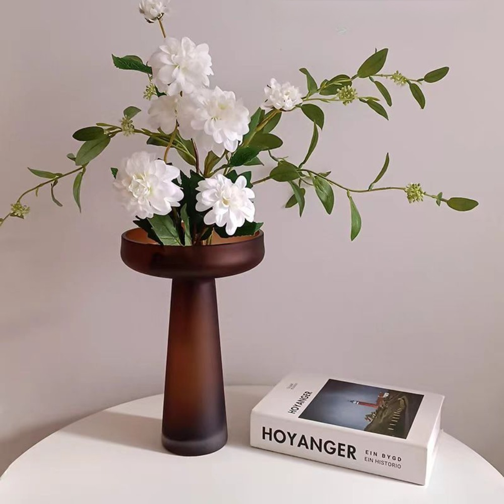 Nordic Vintage Brown Frosted G - Glass Vase Nordic ulasan dan harga