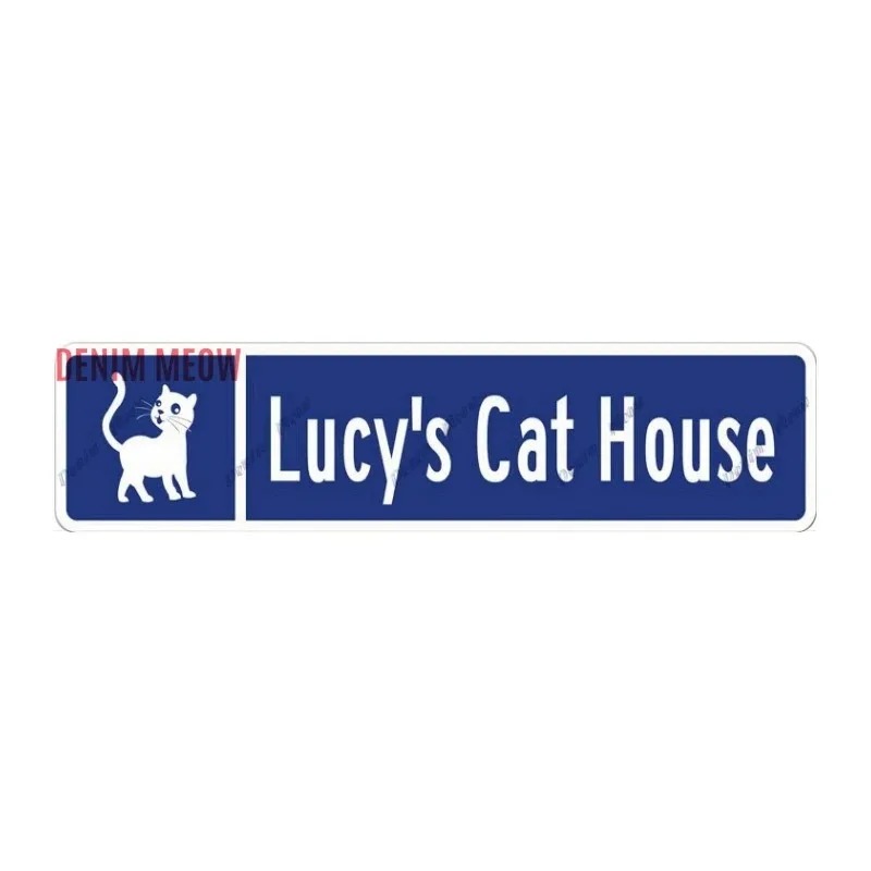 Personalized Blue Cat Sign, Cu - Home Decor Cat ulasan dan harga