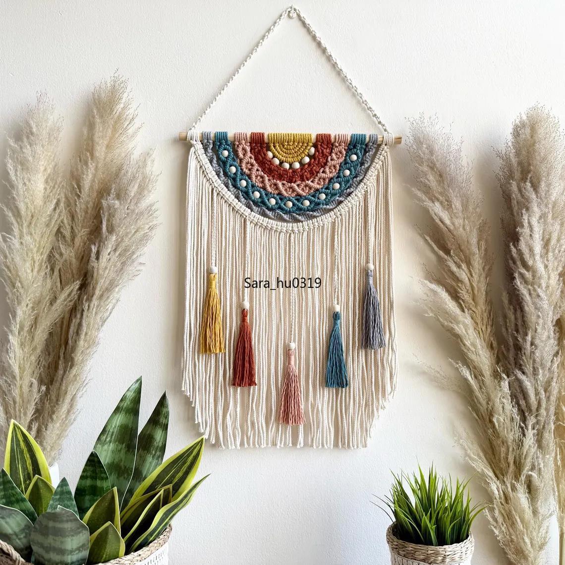Boho Colorful Macrame Wall Han - Macrame Wall Hanging ulasan dan harga