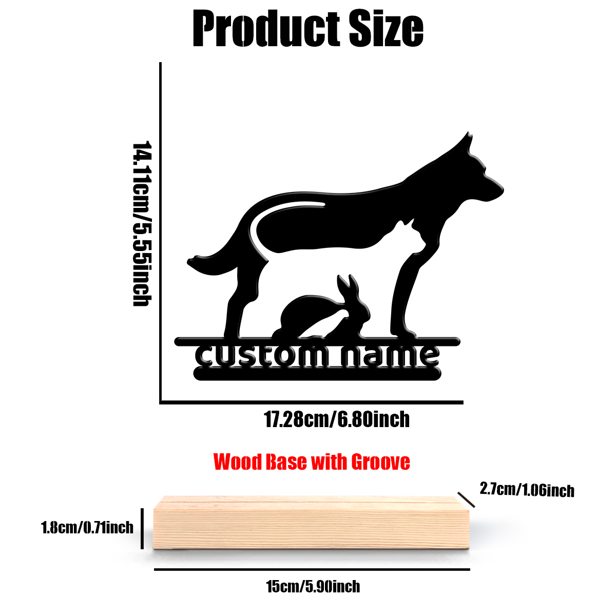 1Pc Csutom Dog Cat Rabbit Wood - Home Decor Cat ulasan dan harga