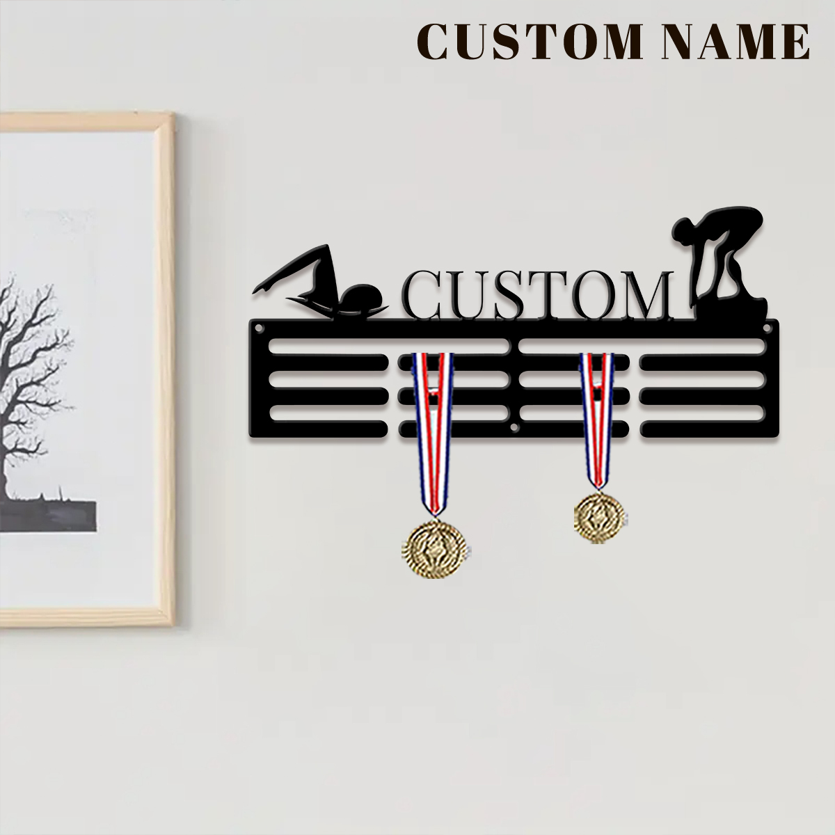 1pc Custom Swimming Metal Meda - Home Decor Xmas ulasan dan harga