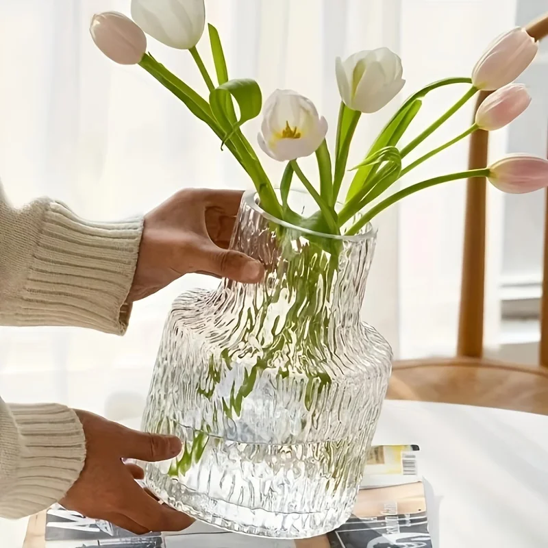 Nordic Vintage-Style Textured  - Glass Vase Nordic ulasan dan harga