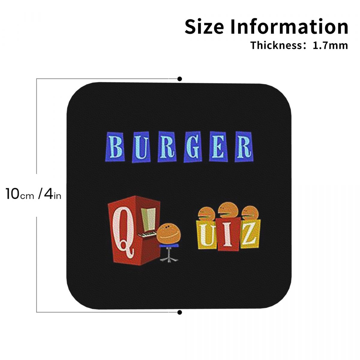 Burger Quiz New Logo Coasters  - Home Decor Quiz Free ulasan dan harga