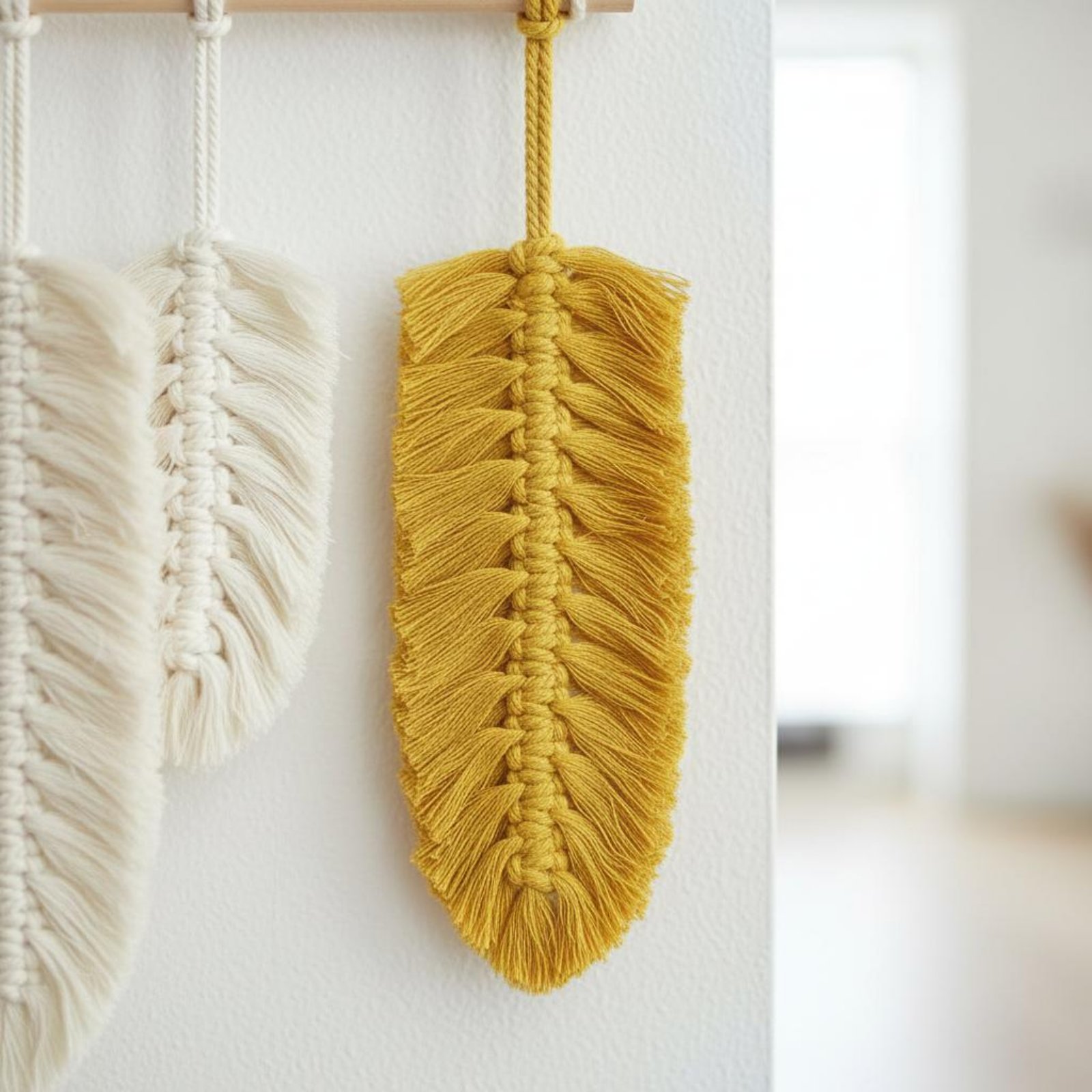 Macrame Feather Wall Hanging H - Macrame Wall Hanging ulasan dan harga