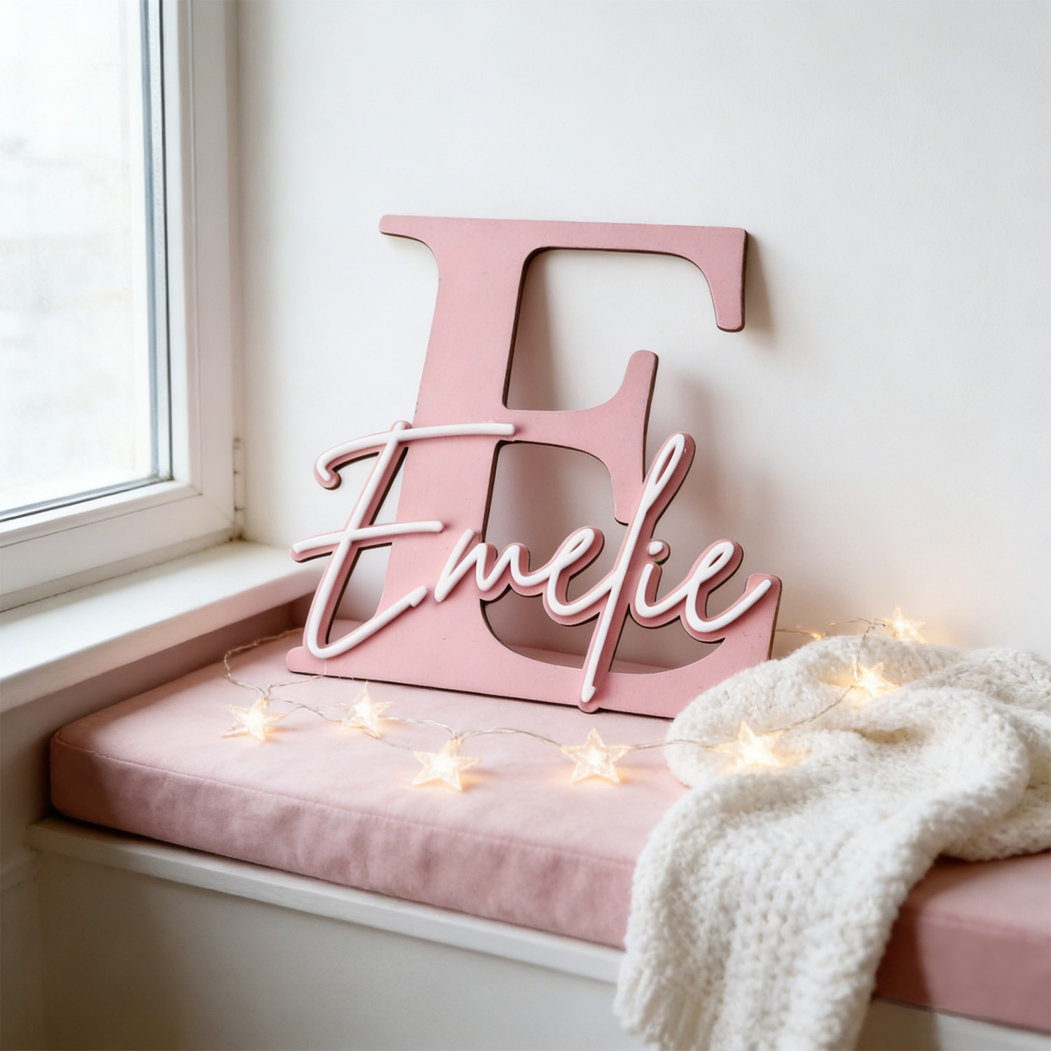 1pc Double-layer Wooden Name D - Home Decor Xmas ulasan dan harga